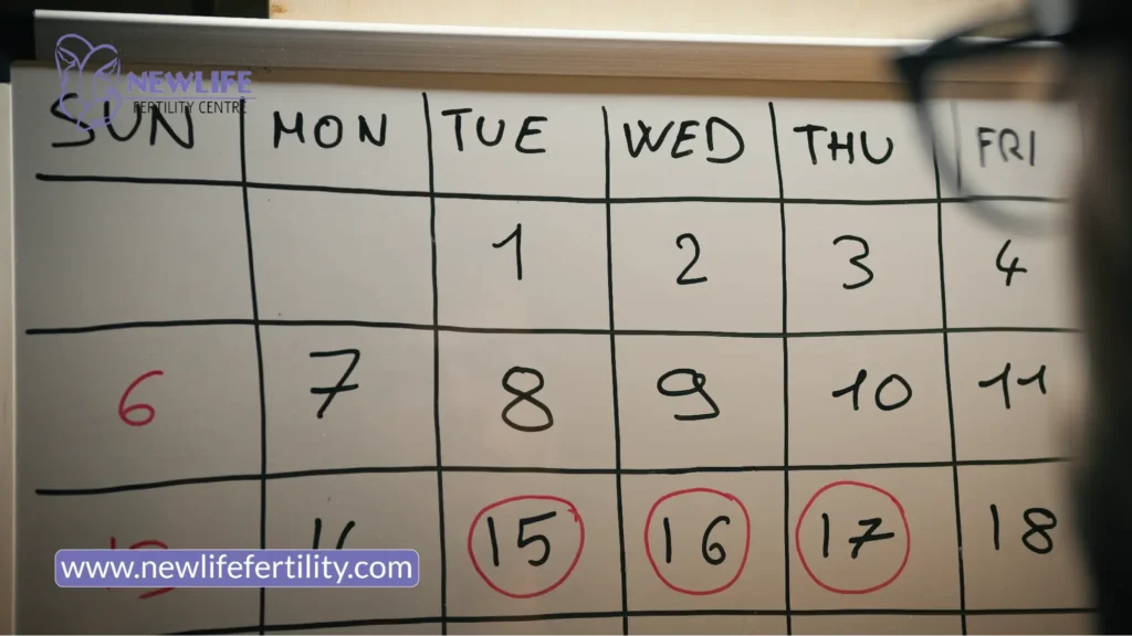Artificial insemination timeline outlines each week clearly.