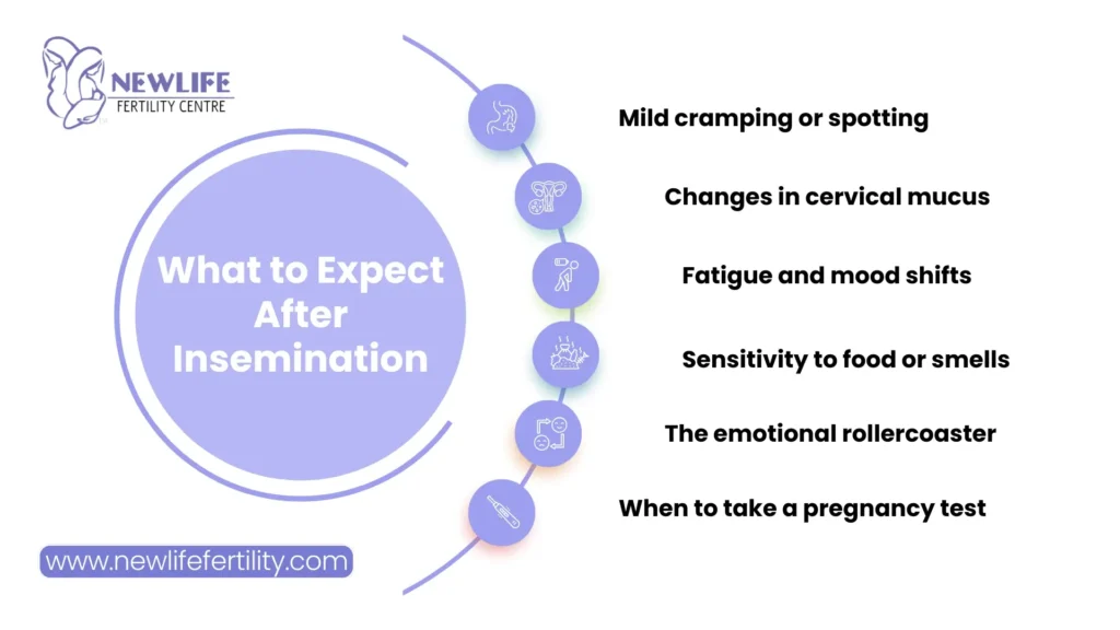 Steps on what to do after insemination to support conception.