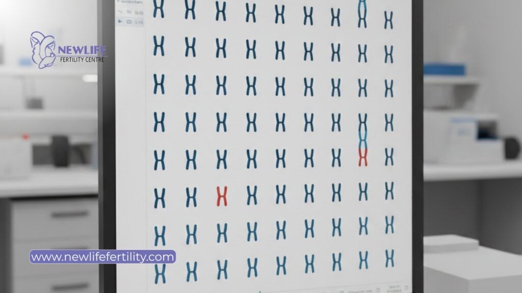 Abnormal karyotype test results reveal extra, missing, or rearranged chromosome structures.