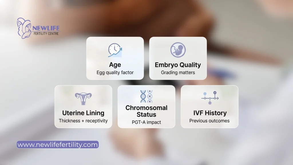 Factors affecting blastocyst frozen embryo transfer success rates.