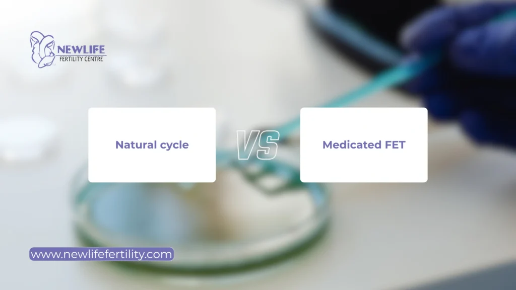 Natural frozen embryo transfer and medicated FET comparison.

