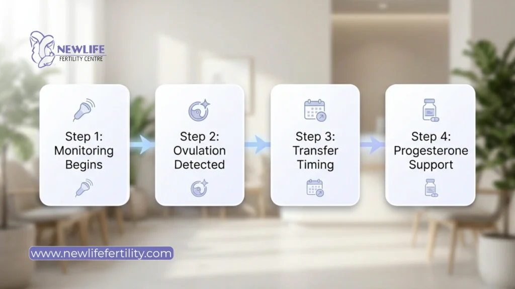 Natural or non medicated frozen embryo transfer supports a natural cycle approach.

