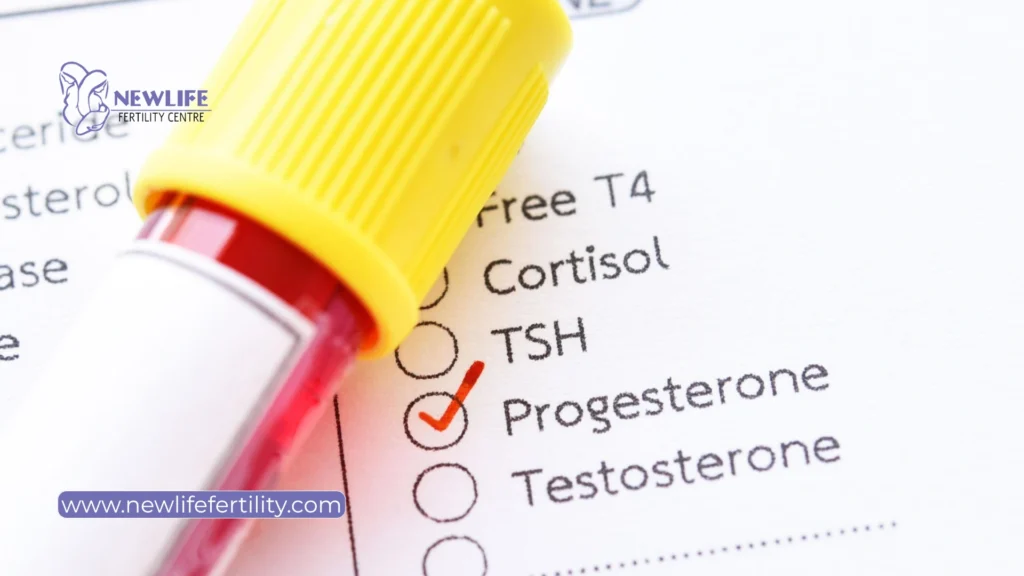 Progesterone levels before and during frozen embryo transfer are monitored for optimal preparation.