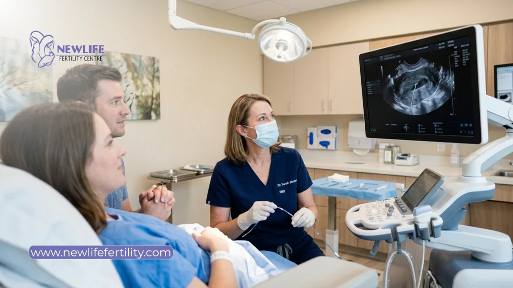 Embryo transfer procedure and key considerations involved in a reciprocal IVF procedure.