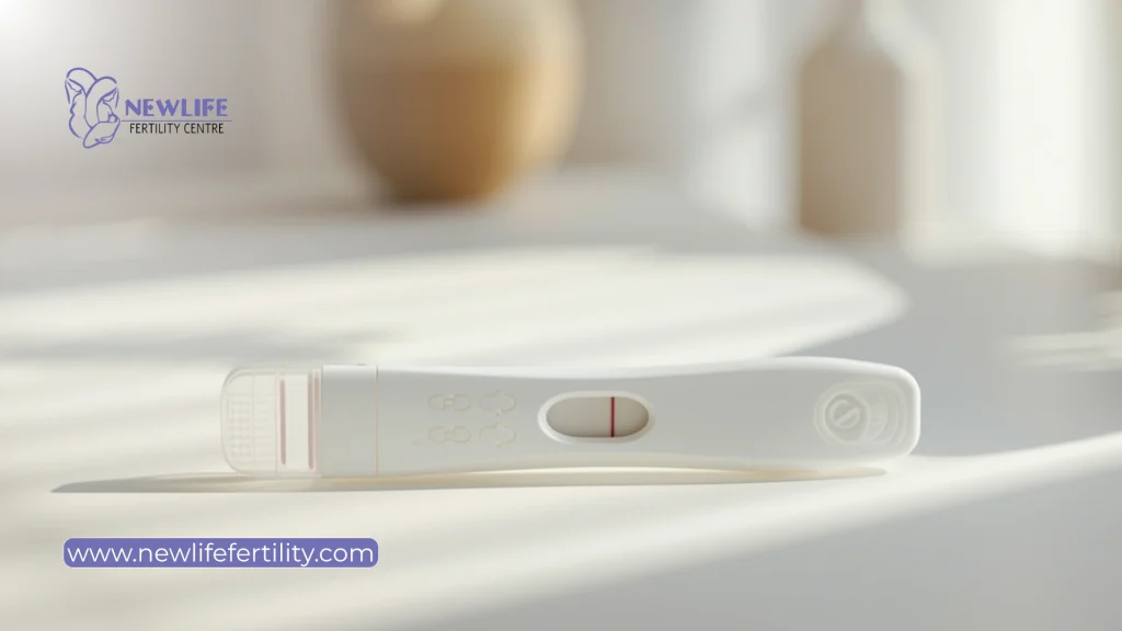Home pregnancy test after frozen embryo transfer requires proper timing and care.