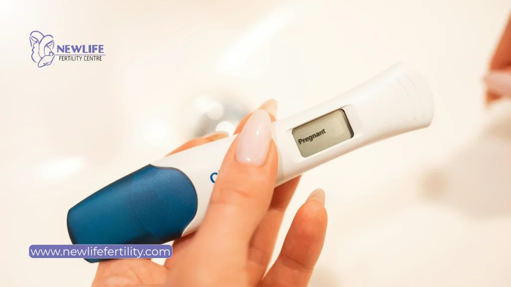 Pregnancy testing and early monitoring as part of the reciprocal IVF process.