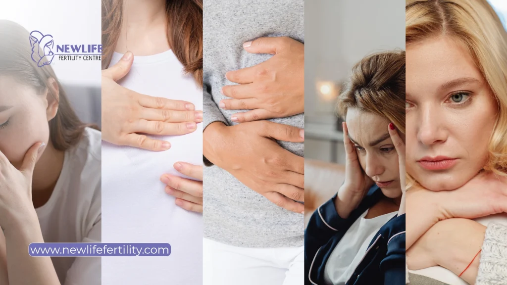 Information about frozen embryo transfer medications and related side effects.