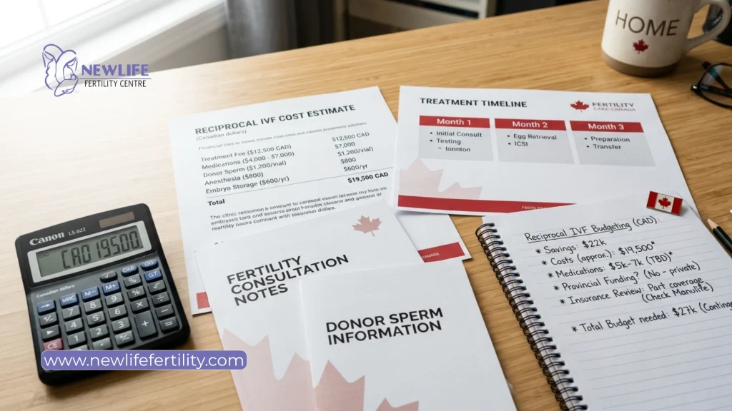 Reciprocal IVF treatment cost information in Canada.