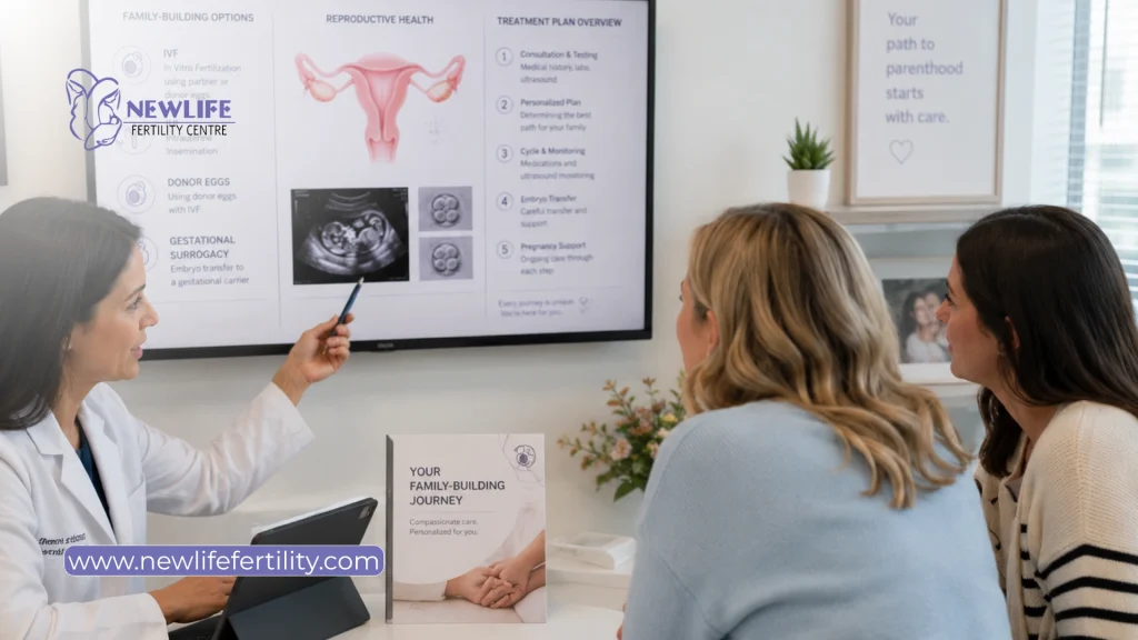 Reciprocal IVF and surrogacy for medical fertility reasons. 