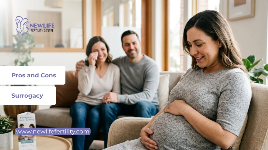 Pros and cons of reciprocal IVF and surrogacy. 