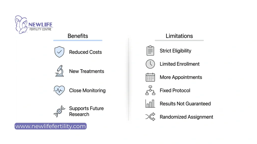 Know about the benefits and limitations of free IVF trials. 