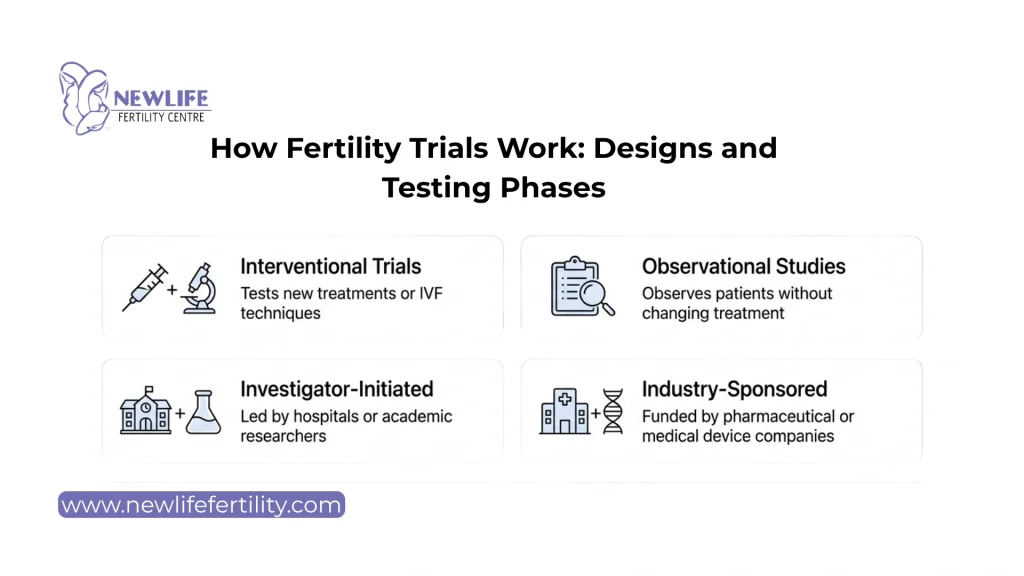 Learn how fertility trials work, including study designs, testing phases, and eligibility for free IVF trials. 