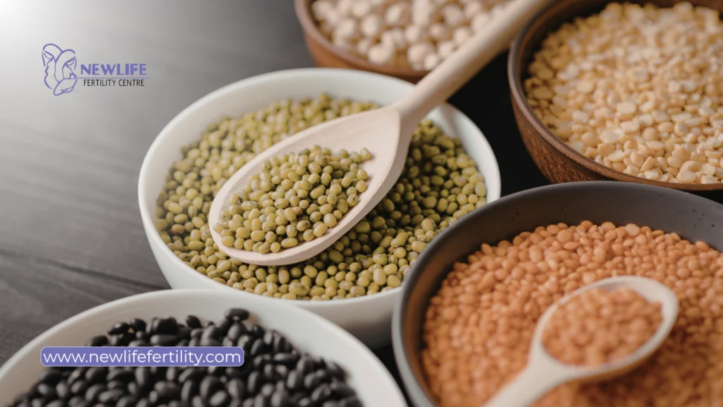 Beans and lentils as foods for supporting male fertility and sperm health. 

