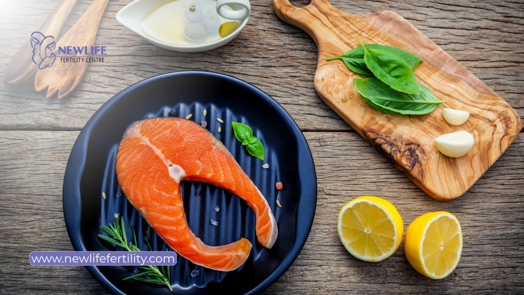 Foods that enhance fertility are fatty fish.