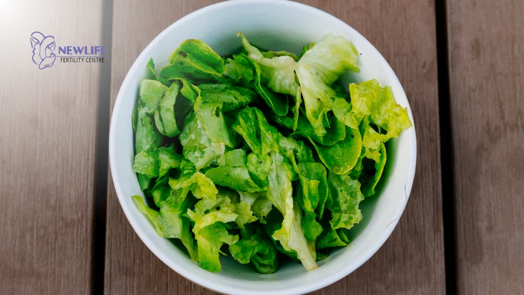 Leafy greens for foods that enhance fertility in female.