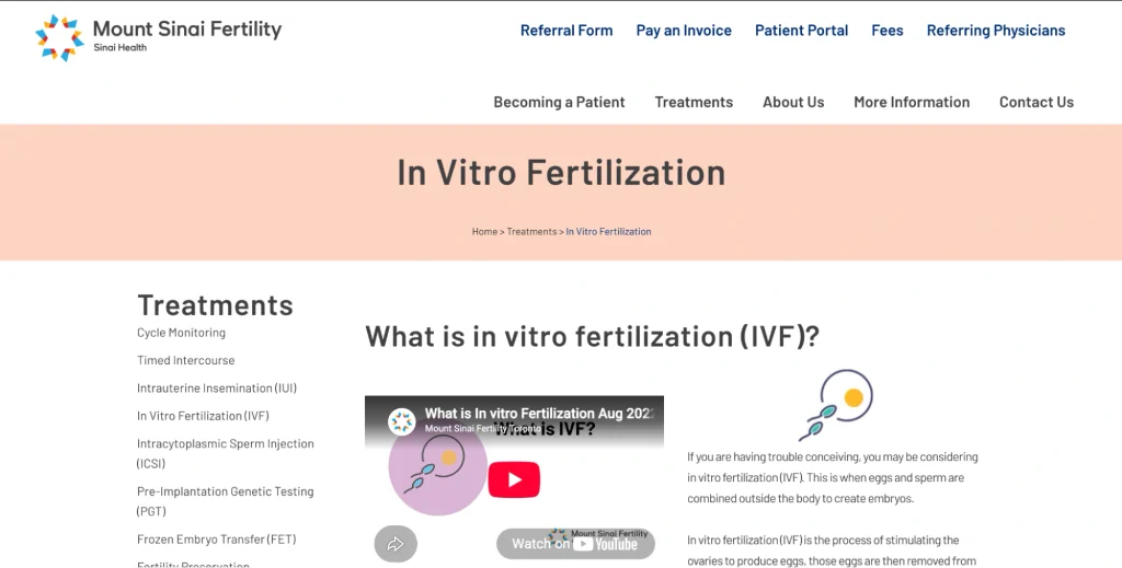 Mount Sinai comes in the best IVF clinics in Mississauga.