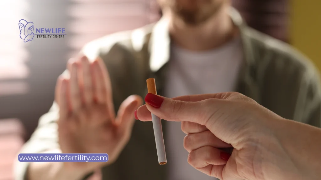 Quit smoking and limit alcohol to enhance fertility after 40.