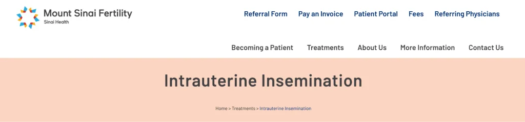 Mount Sinai Fertility an IUI clinic Concord options for different fertility needs.